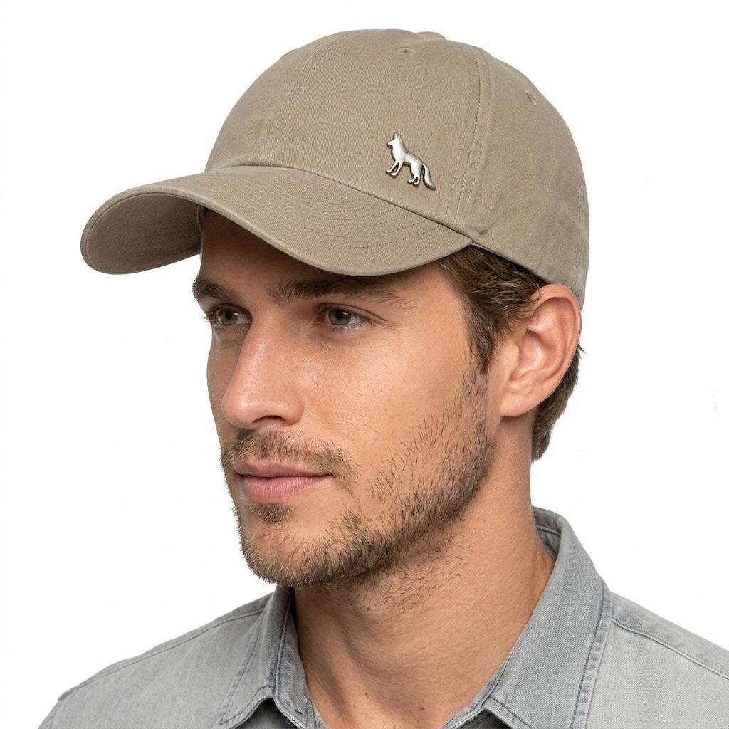 Boné Acostamento Dad Hat Aba Curva Algodão Lobo Metal