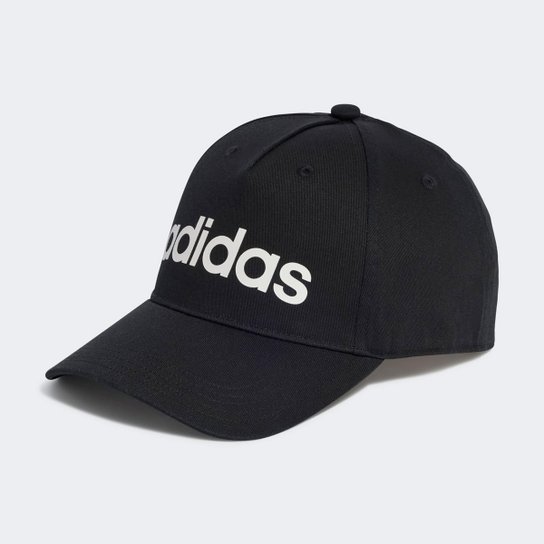 Boné Adidas Aba Curva Snapback Daily Logo Linear - Preto+Branco Menor preço em Boné Adidas Aba Curva Snapback Daily Logo Linear - Preto+Branco