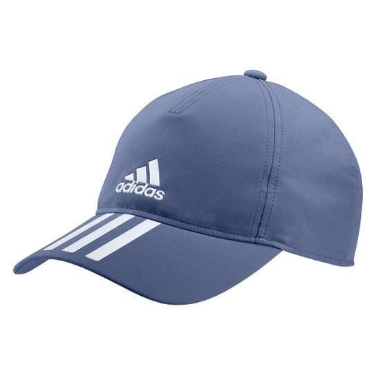 Boné Adidas Aba Curva Strapback 3 Listras - Azul+Branco Menor preço em Boné Adidas Aba Curva Strapback 3 Listras - Azul+Branco