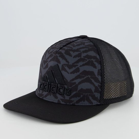 Boné Adidas Aba Reta Snapback Trucker - Preto Menor preço em Boné Adidas Aba Reta Snapback Trucker - Preto