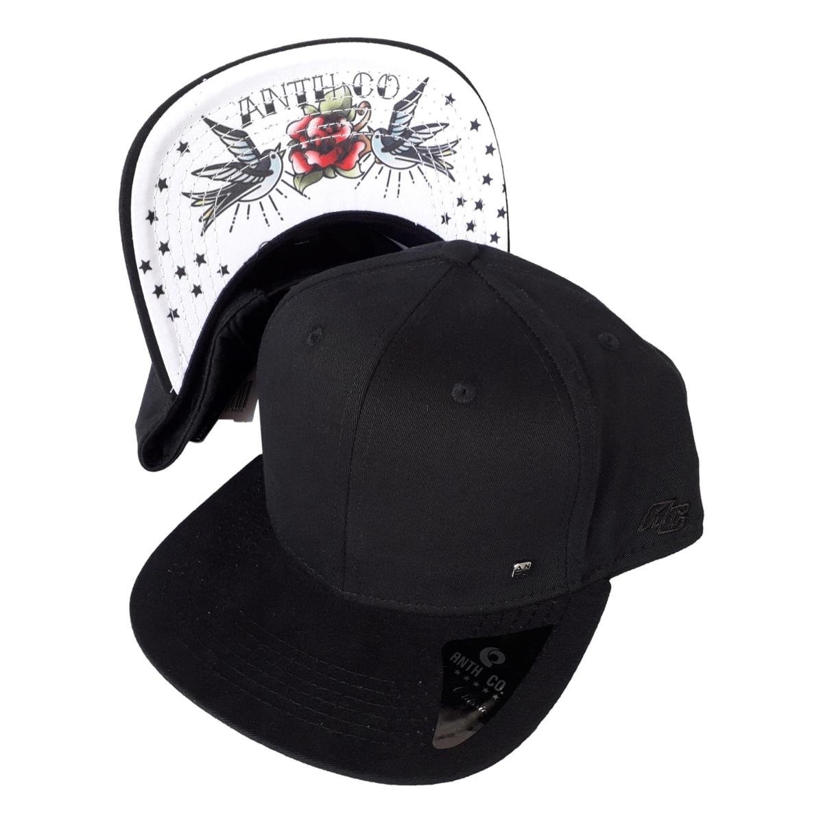 Boné Anth Co Beija Flor Aba Reta Snapback - Preto | Netshoes