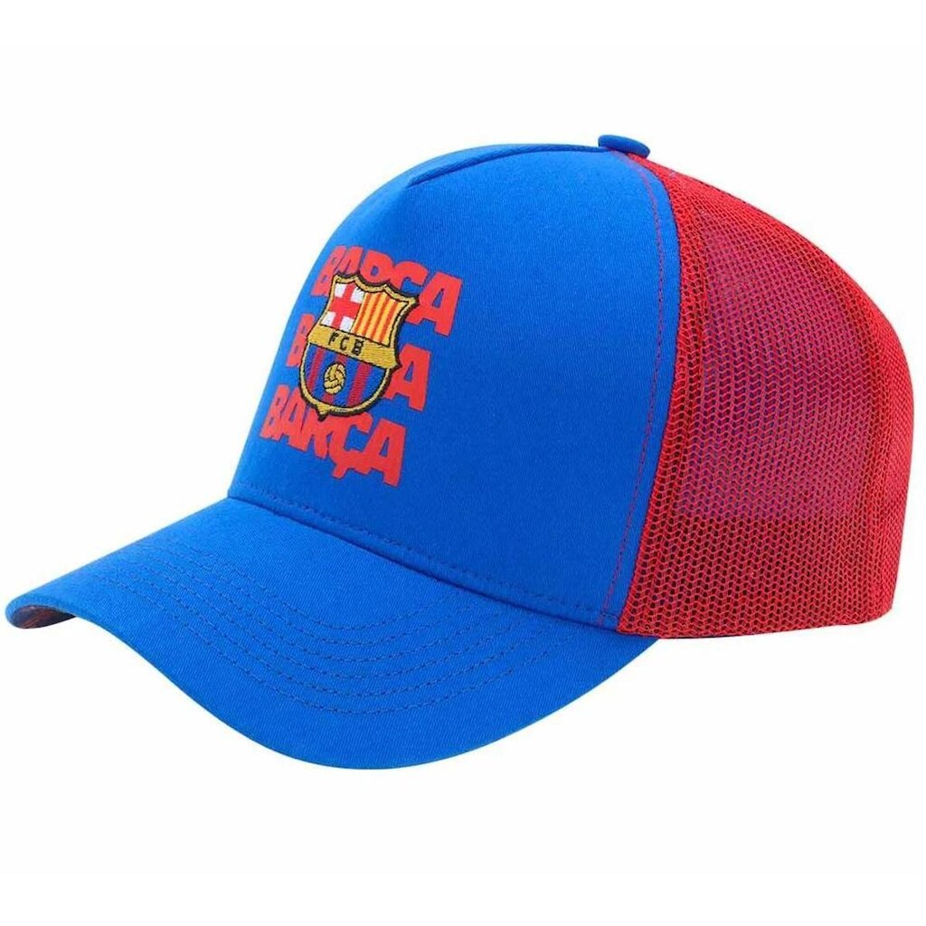 Boné Barcelona Aba Curva SuperCap Bordado Barça - Azul/Vermelho