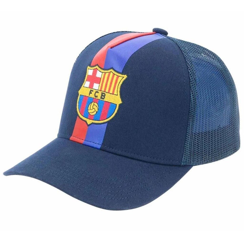 Boné Barcelona Aba Curva SuperCap Bordado Trucker - Azul