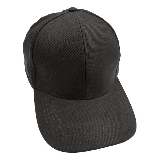Boné Básico Unissex Liso Aba Curva com Ajustável Moda - Preto Menor preço em Boné Básico Unissex Liso Aba Curva com Ajustável Moda - Preto
