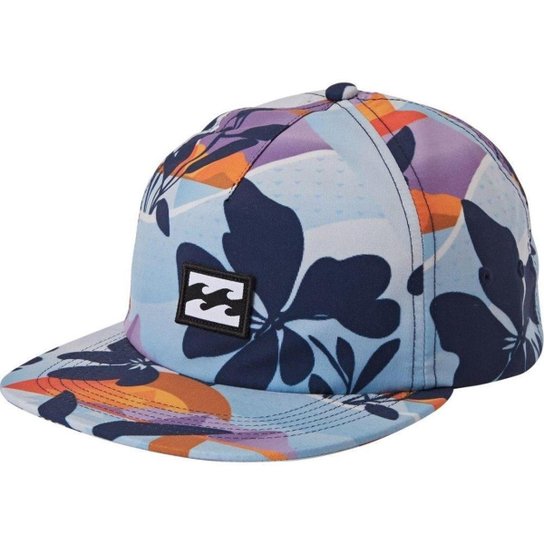 Boné Billabong Aba Reta Platform Print - Azul Menor preço em Boné Billabong Aba Reta Platform Print - Azul