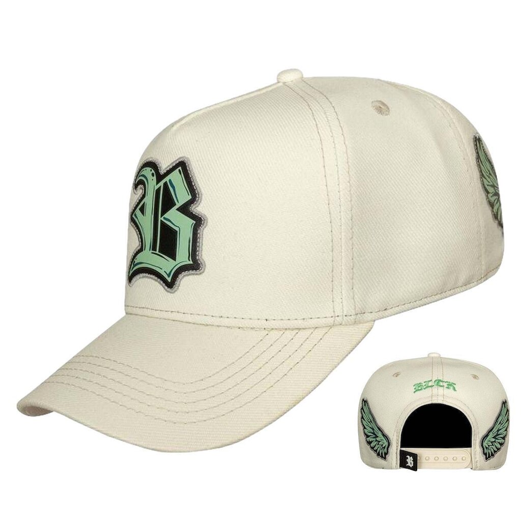 Boné Blck New Wins Asas Couro Original Unissex Aba Curva