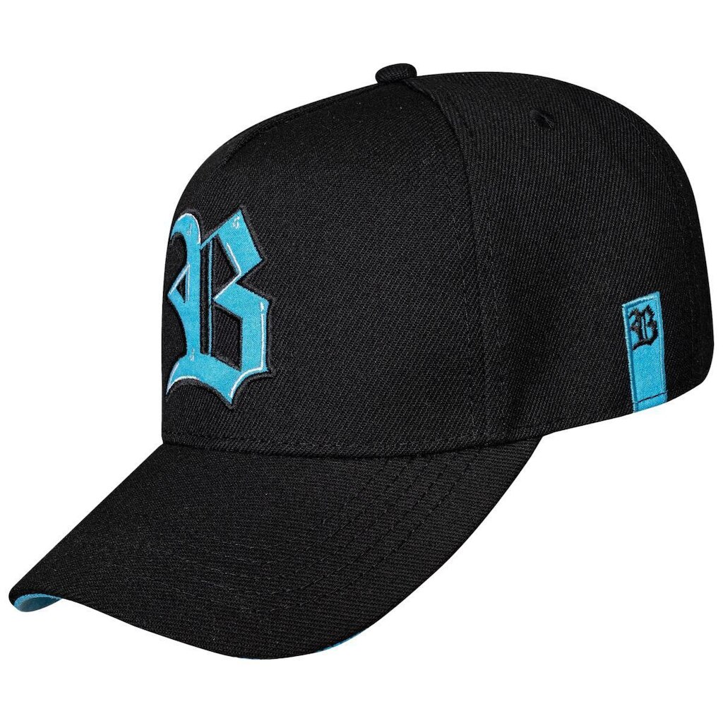 Bone Blck Original Snapback Preto Logo Azul Suede Masculino