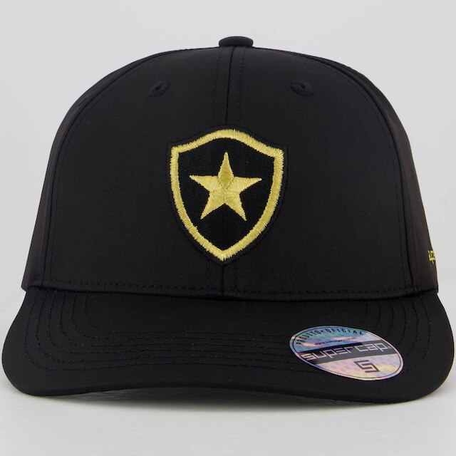Boné Botafogo 6 Gomos Preto e Dourado