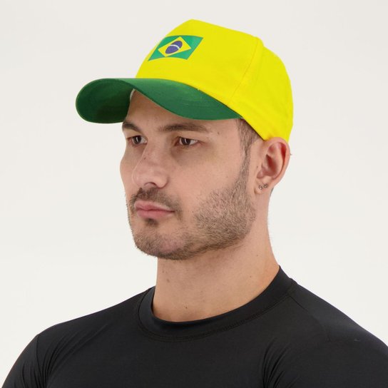 Boné Brasil Amarelo e Verde