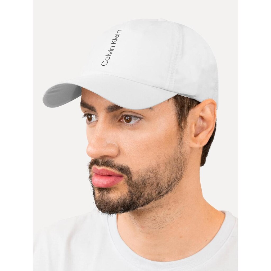 Boné Calvin Klein Masculino Swim Vertical Logo Branco