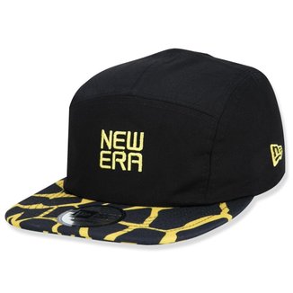 BONE CAMPER STRAPBACK ABA RETA HAVE FUN GRAGON GIRAFFE ABA CURVA STRAPBACK PRETO/AMARELO NEW ERA