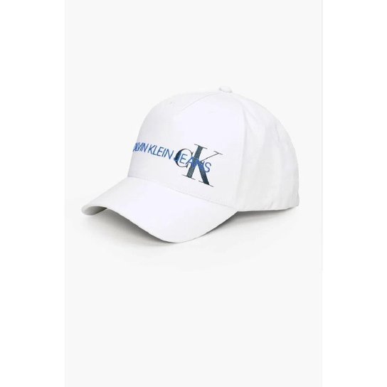 BONE CKJ ABA CURVA 5 GOMOS CK LATERAL U BRANCO - Branco Menor preço em BONE CKJ ABA CURVA 5 GOMOS CK LATERAL U BRANCO - Branco