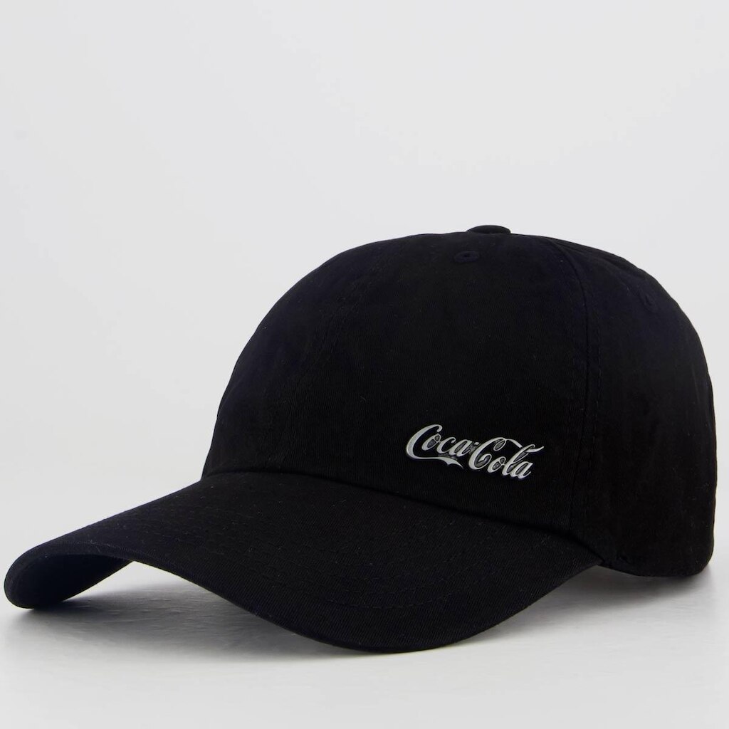 Boné Coca Cola Logo Metal Preto