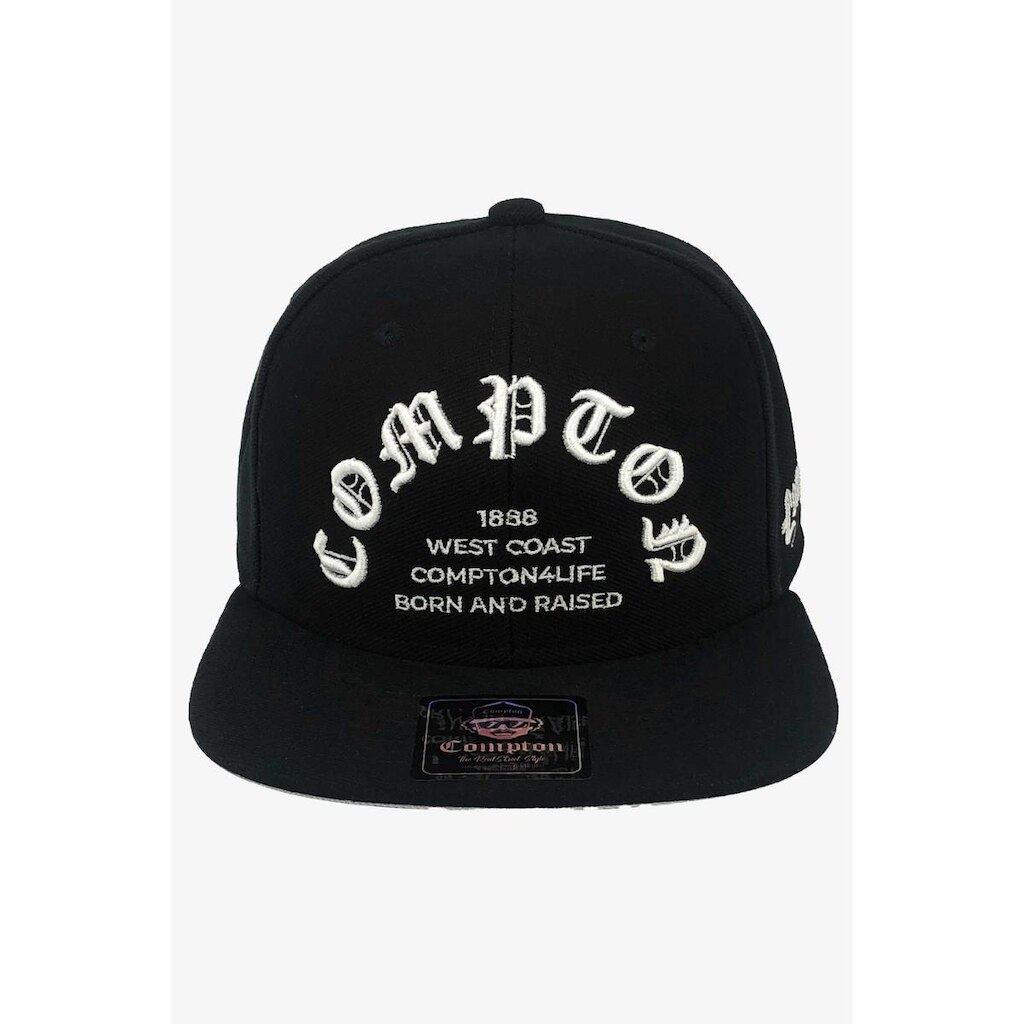 Boné Compton Aba Reta Snapback Born And Raised Preto