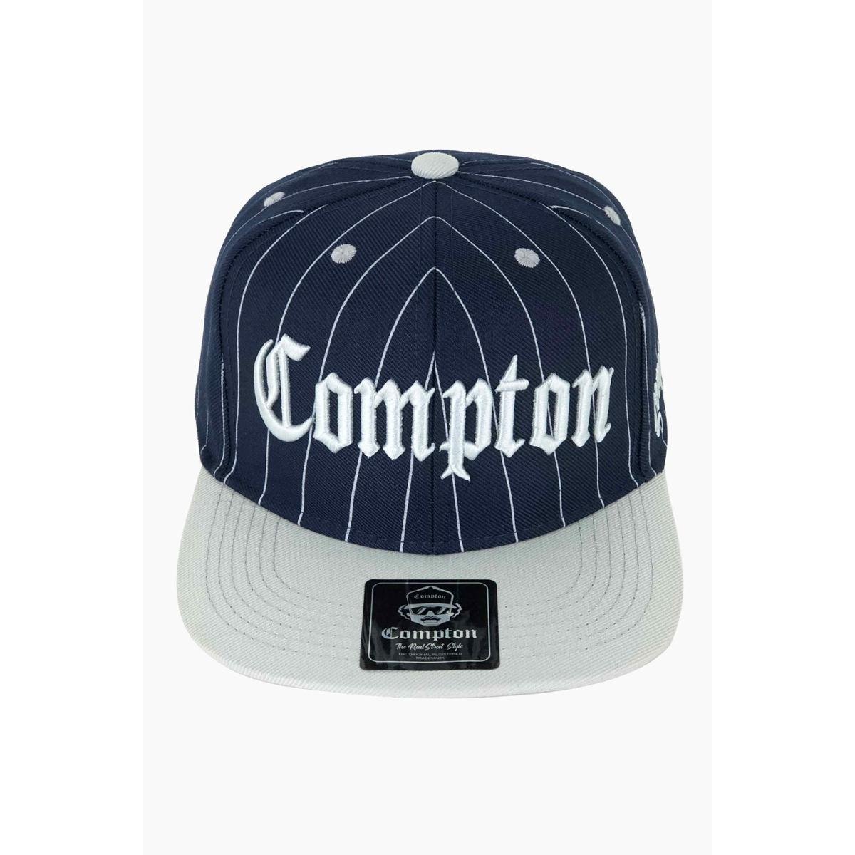 Boné Compton Aba Reta Snapback Classic Pinstripe Azul Marinho