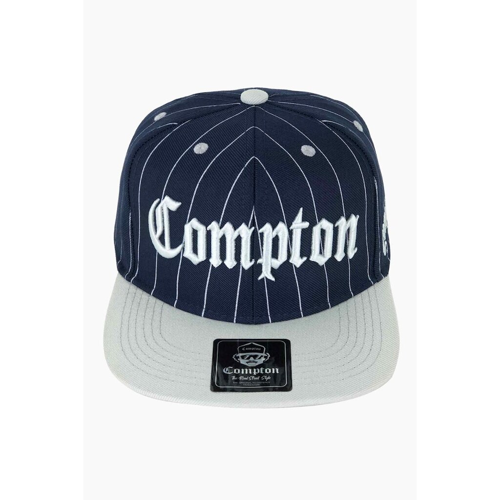 Boné Compton Aba Reta Snapback Classic Pinstripe Azul Marinho