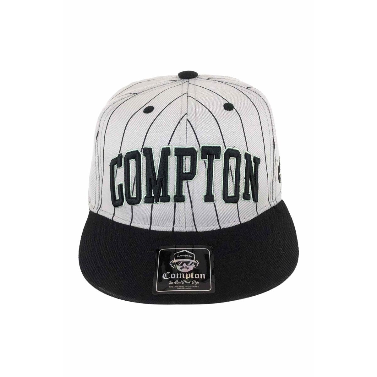 Boné Compton Aba Reta Snapback Urban Pinstripe Cinza