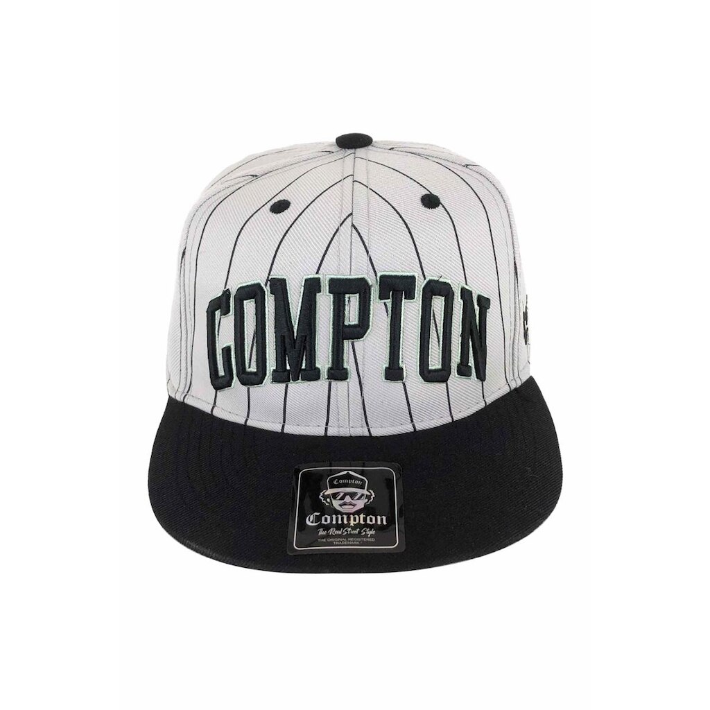 Boné Compton Aba Reta Snapback Urban Pinstripe Cinza