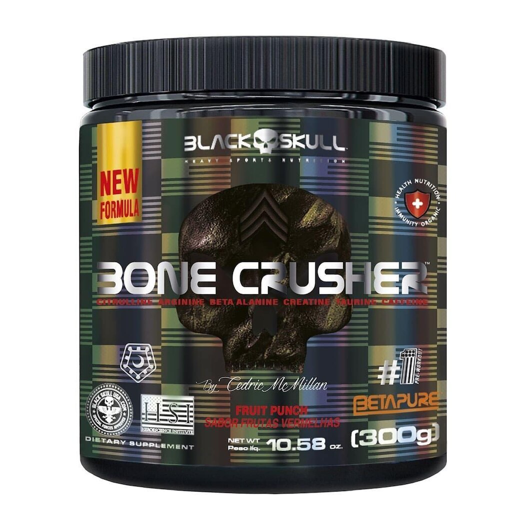 Bone Crusher Nova Fórmula - 300g Frutas Vermelhas - Black Skull