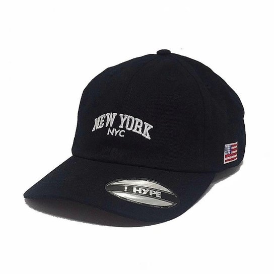 BONÉ DAD HAT ABA CURVA NYC PRETO - Preto Menor preço em BONÉ DAD HAT ABA CURVA NYC PRETO - Preto