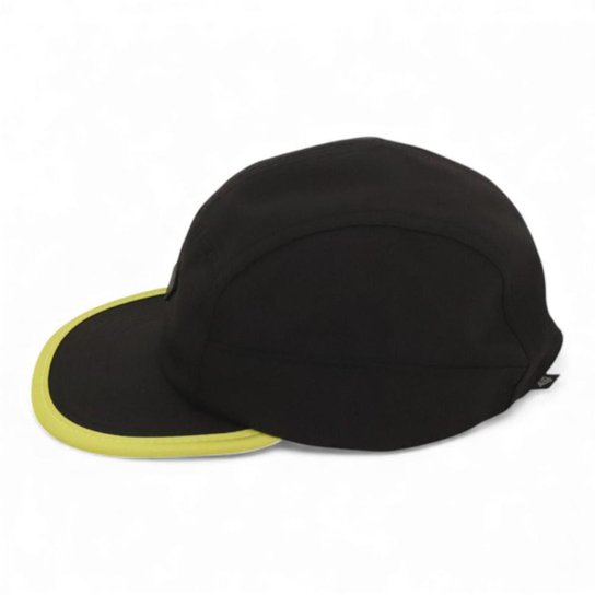 Boné Diamond Five Panel Rubber Applique Camper - Preto (Aba flexível)