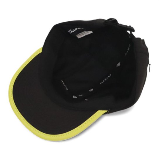 Boné Diamond Five Panel Rubber Applique Camper - Preto (Aba flexível)