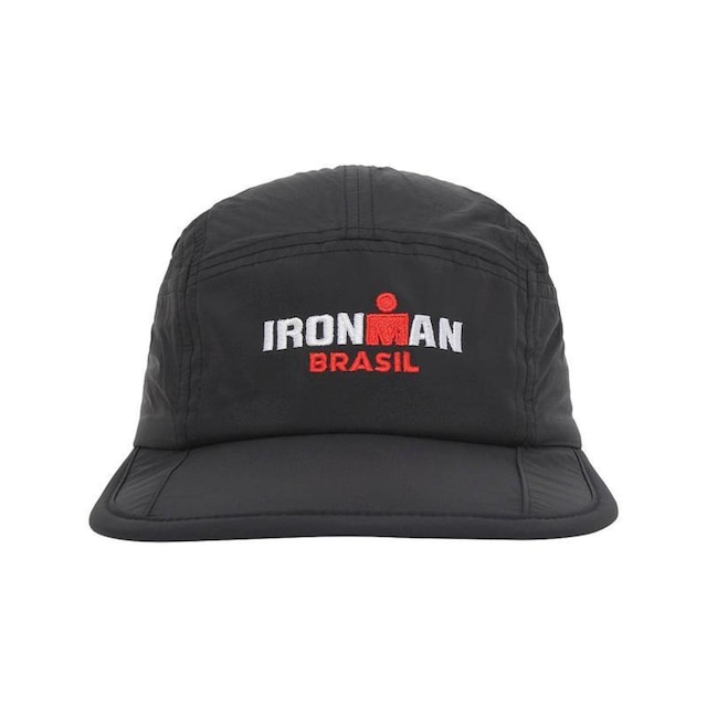 Boné Esportivo Yopp Ironman Brasil Respirável 5 Panel Preto