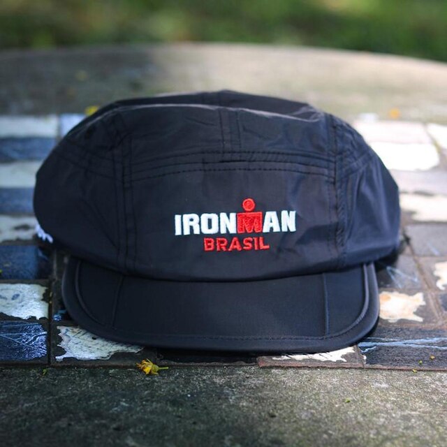 Boné Esportivo Yopp Ironman Brasil Respirável 5 Panel Preto