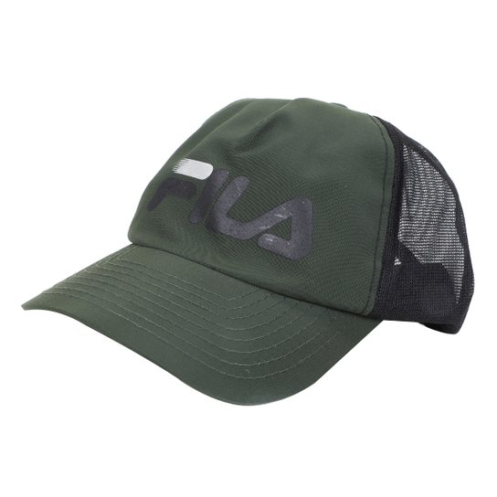 Boné Fila Aba Curva Snapback Trucker Running - Verde Militar Menor preço em Boné Fila Aba Curva Snapback Trucker Running - Verde Militar
