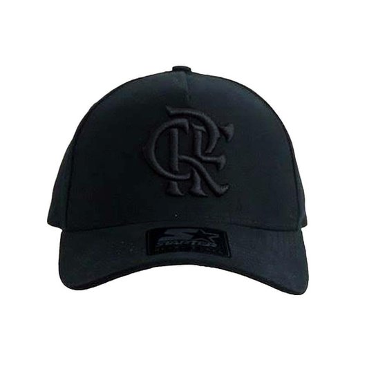 Boné Flamengo Aba Curva CRF Bordado Black Starter UN - Preto Menor preço em Boné Flamengo Aba Curva CRF Bordado Black Starter UN - Preto