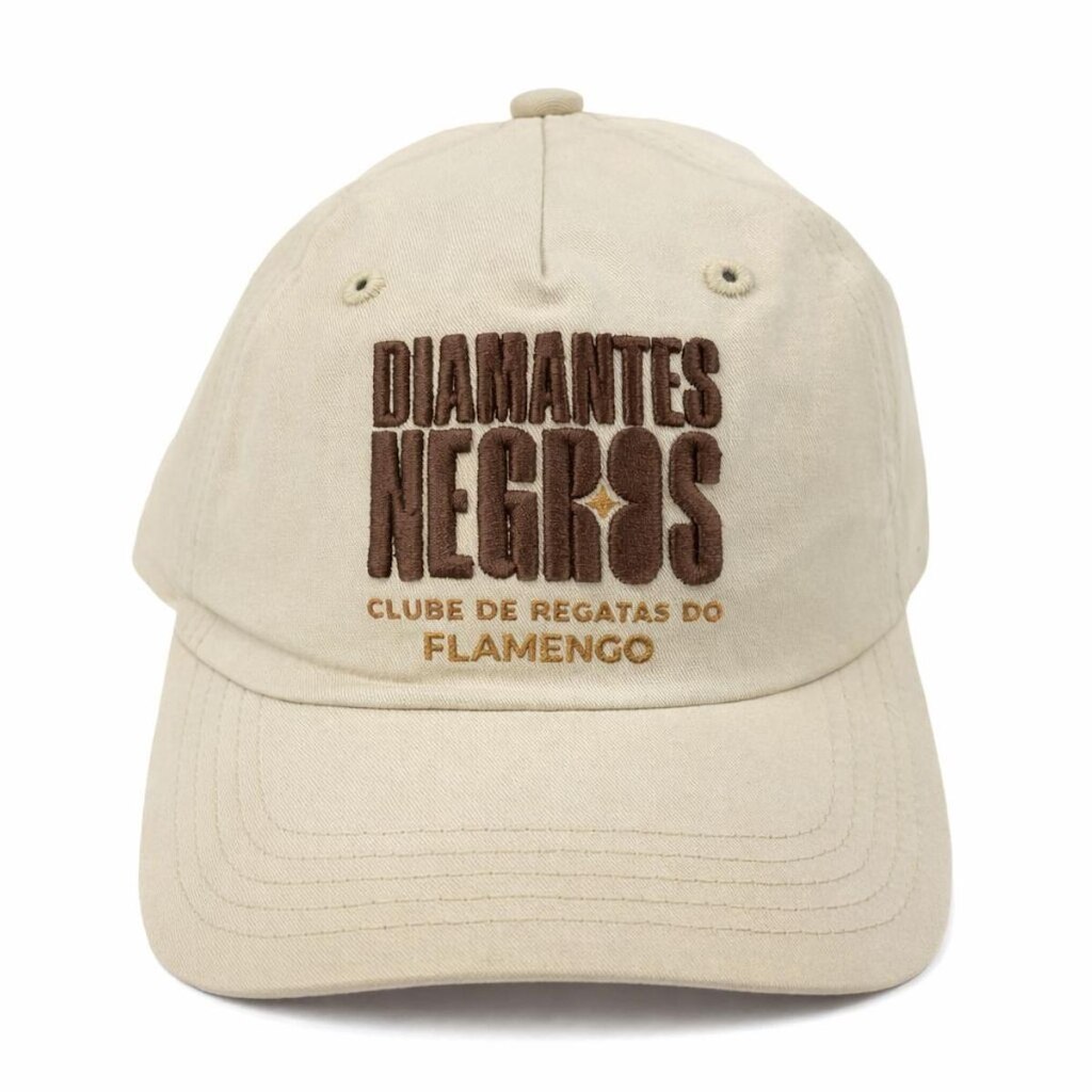 BONE FLAMENGO CONSCIÊNCIA NEGRA BORDADO KAKI CLARO SUPERCAP