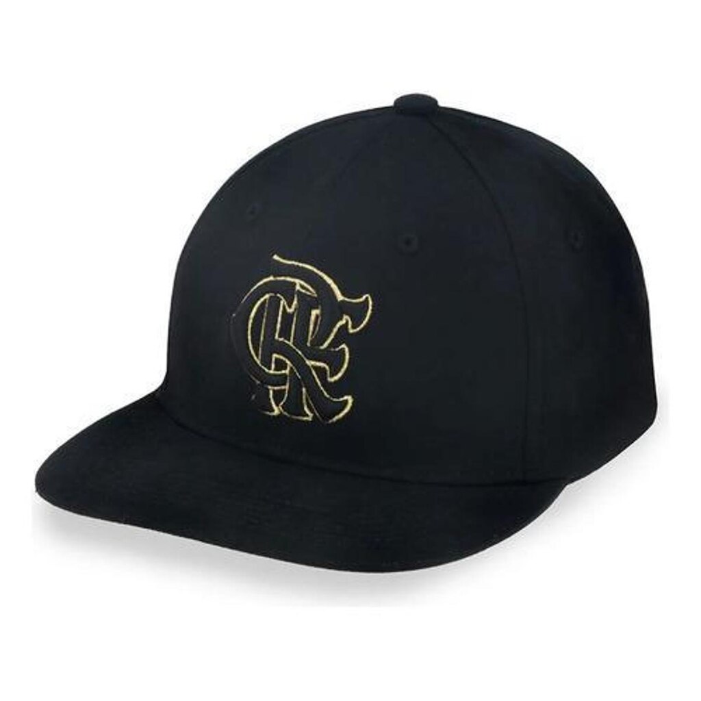 Boné Flamengo Crf Bordado Dourdao Preto Supercap