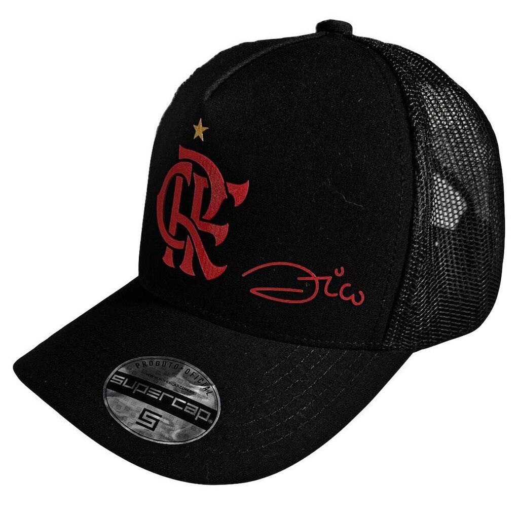 Boné Flamengo Zico Silk 3D Frontal Bordado Supercap