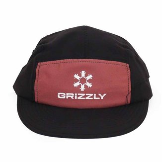 Boné Grizzly Five Panel Outdoor Division Drift Packable Camper - Preto (Aba Flexível)