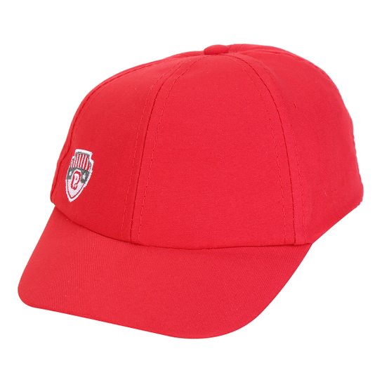 Boné Infantil Pimpolho C/ Velcro Listras Aba Reta - Vermelho