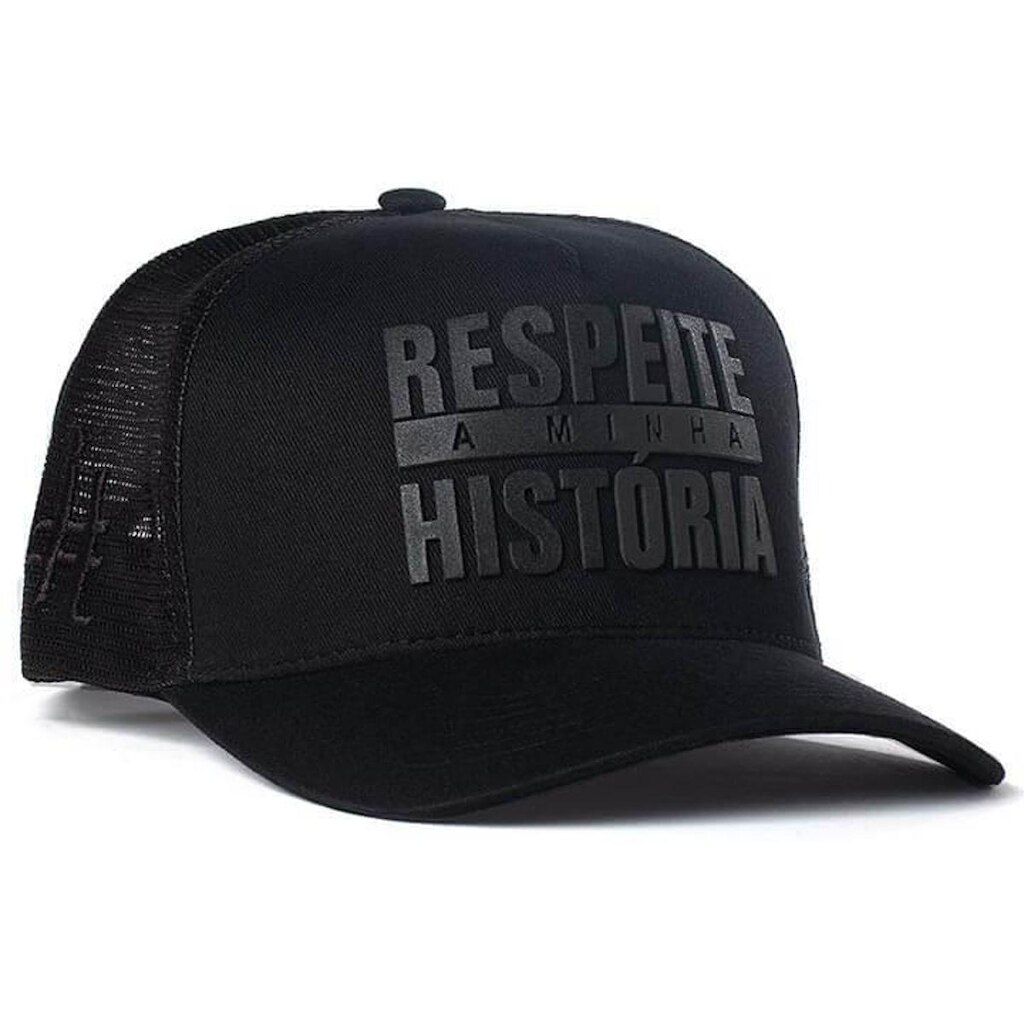 Boné itals Respeite Minha História Black