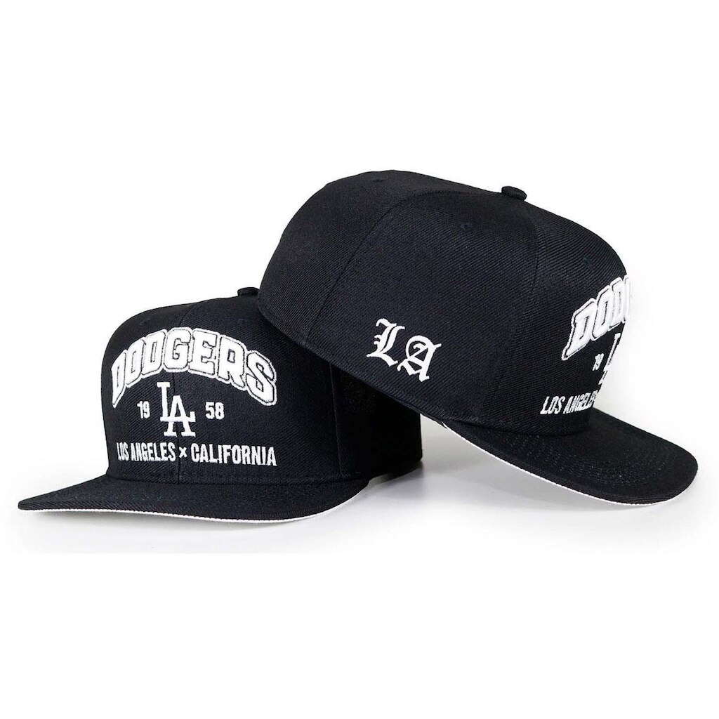 Boné Joker Snapback Aba Reta Dodgers 1958 LA Preto JOK-235