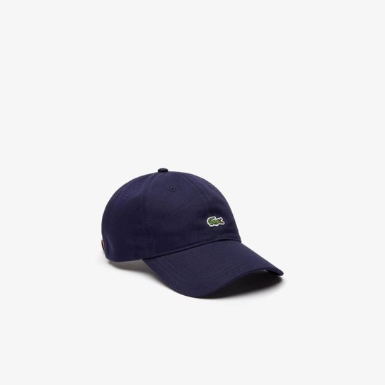 Boné Lacoste em algodão com tira contrastante e crocodilo Masculino - Azul Navy Menor preço em Boné Lacoste em algodão com tira contrastante e crocodilo Masculino - Azul Navy
