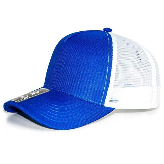 Boné Liso Americano Aba Curva Trucker Tela Mants Clothing Unisex Com Regulagem - Azul Claro Menor preço em Boné Liso Americano Aba Curva Trucker Tela Mants Clothing Unisex Com Regulagem - Azul Claro