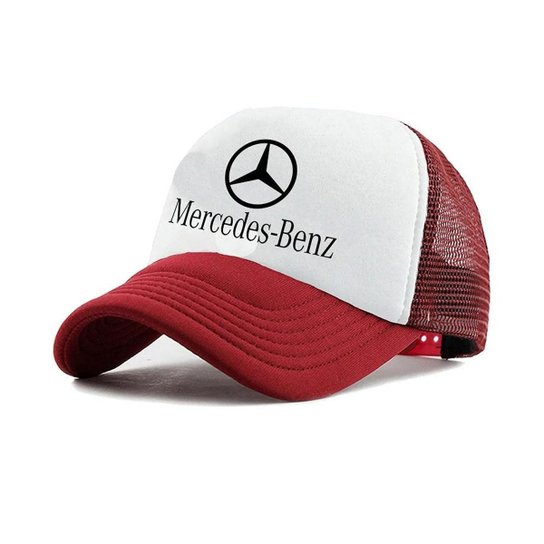 Boné Mercedes-Benz Aba Curva Snapback Trucker - Vermelho Menor preço em Boné Mercedes-Benz Aba Curva Snapback Trucker - Vermelho