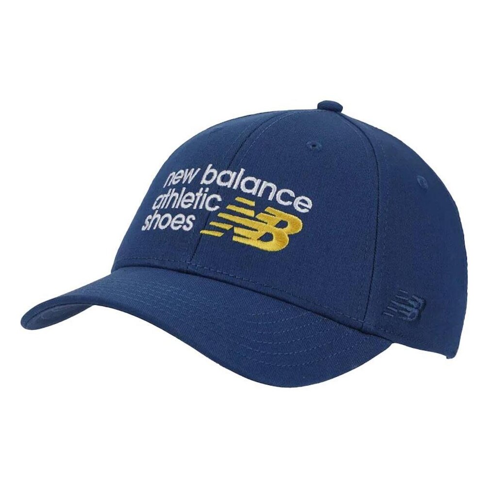 Boné New Balance 6 Panel Athletic Azul e Amarelo