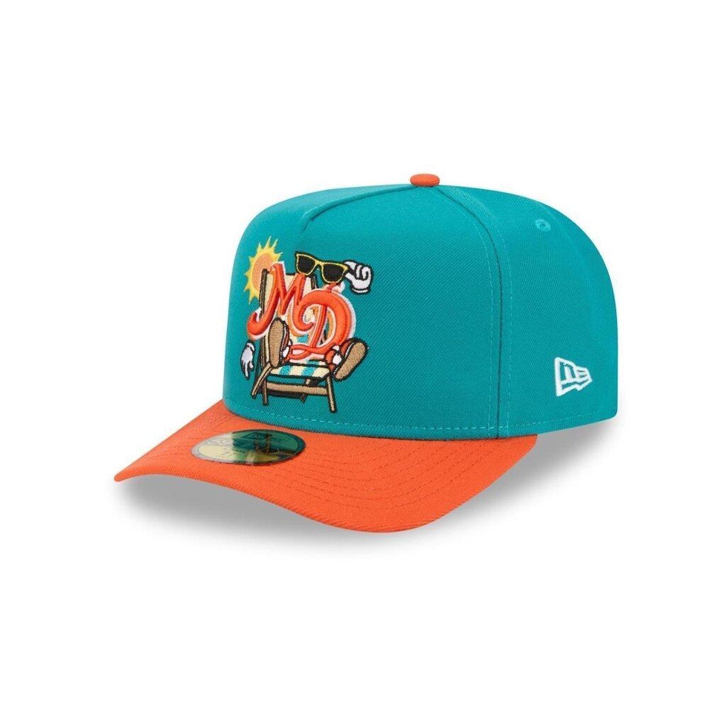 BONE NEW ERA 59FIFTY MIAMI DOLPHINS NFL VERDE
