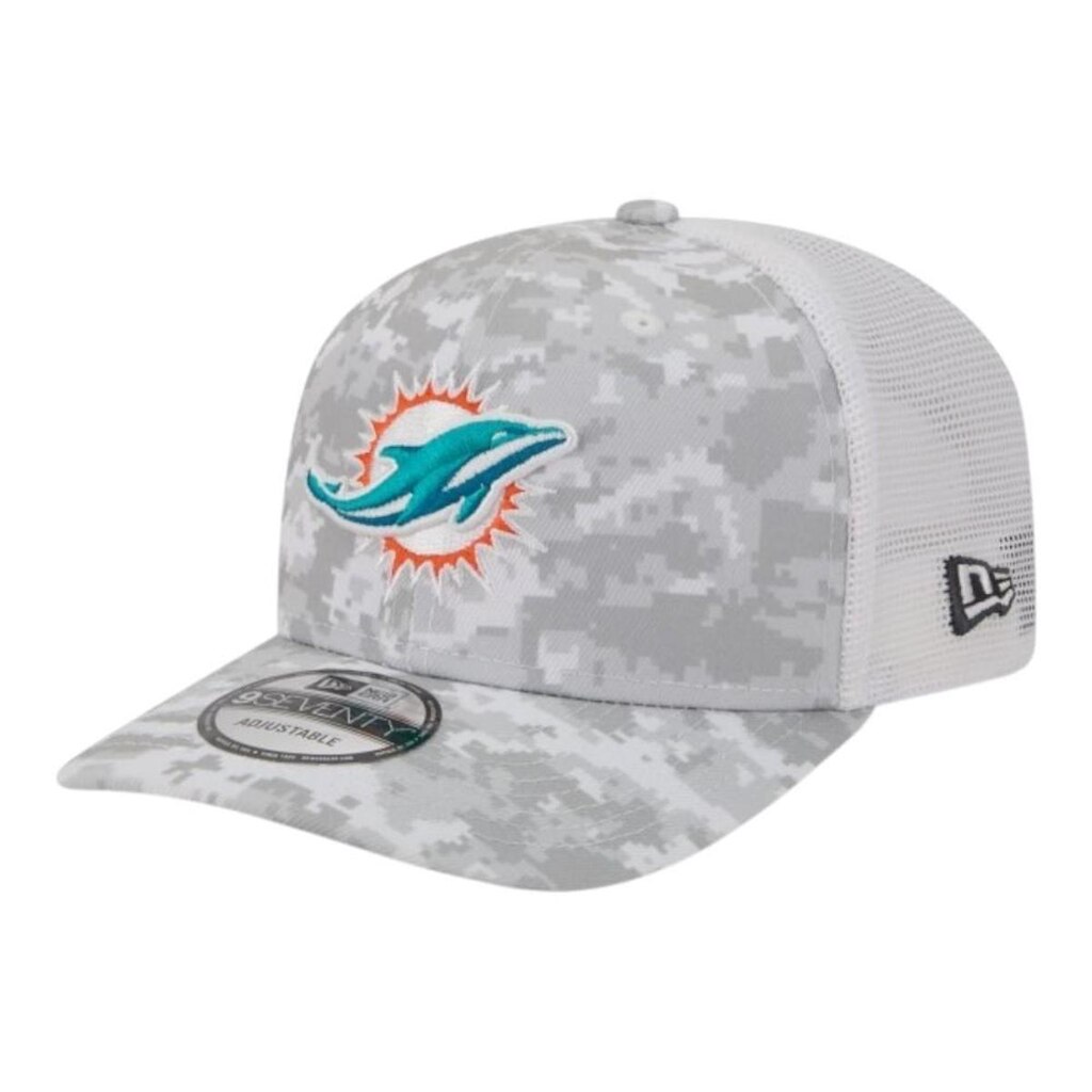 Boné New Era 970 Miami Dolphins Salute Service Cinza
