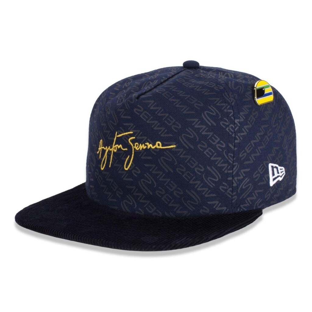 BONE NEW ERA 9FIFTY AYRTON SENNA AZUL E PRETO