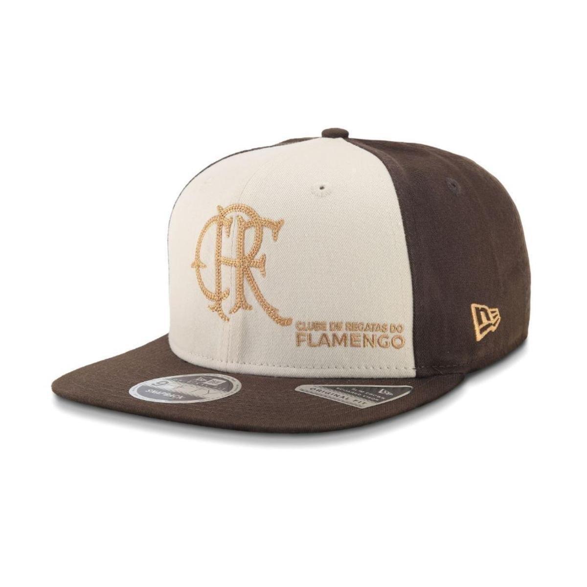BONE NEW ERA 9FIFTY ORIGINAL FIT FLAMENGO FUTEBOL ABA RETA BEGE