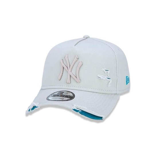 Boné New Era 9FORTY A-Frame Destroyed MLB New York Yankees - Off White Menor preço em Boné New Era 9FORTY A-Frame Destroyed MLB New York Yankees - Off White