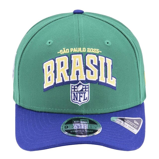Boné New Era 9SEVENTY Stretch Snap NFL Game Brasil 2025
