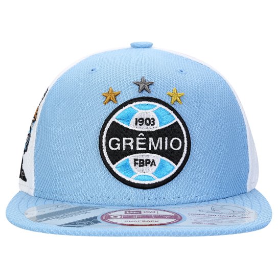 Boné New Era Grêmio Aba Reta Mascote 9FIFTY Masculino - Azul Claro+Preto