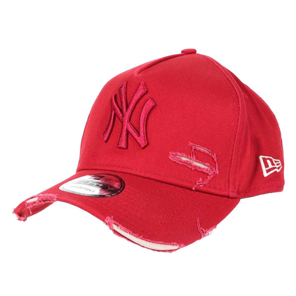 Boné New Era MLB New York Yankees Aba Curva Strapback A-Frame Destroyed 9Forty