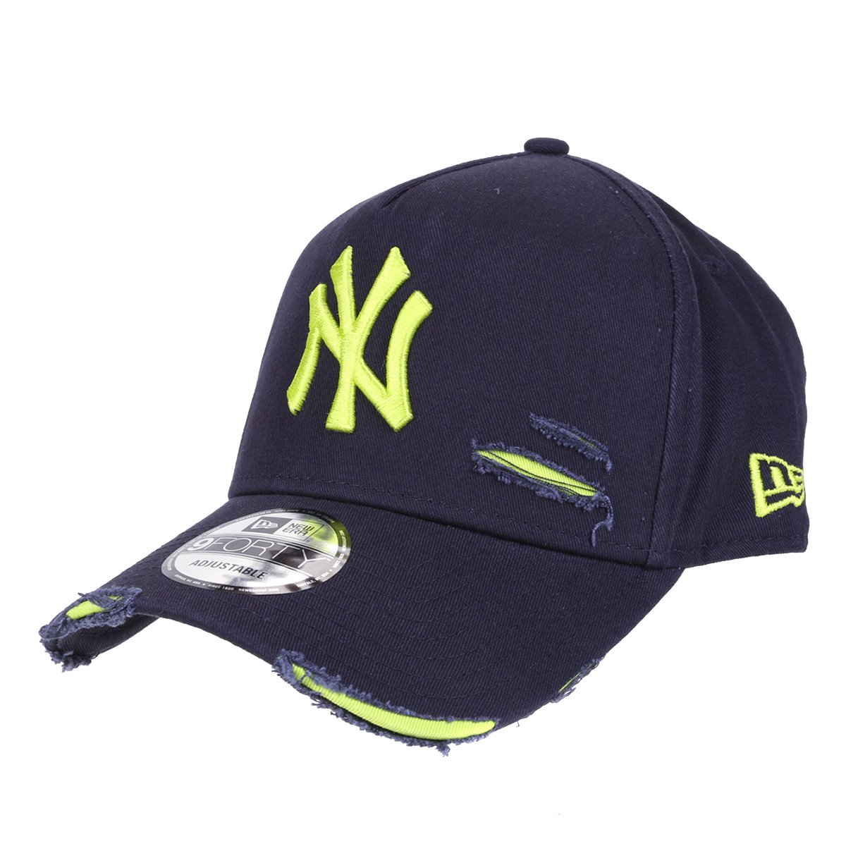 Boné New Era MLB New York Yankees Aba Curva Strapback A-Frame Destroyed 9Forty